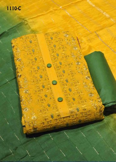 Neethi -1110-C  Yellow Color Cotton Salwar Material CM9994666 (LR1B)