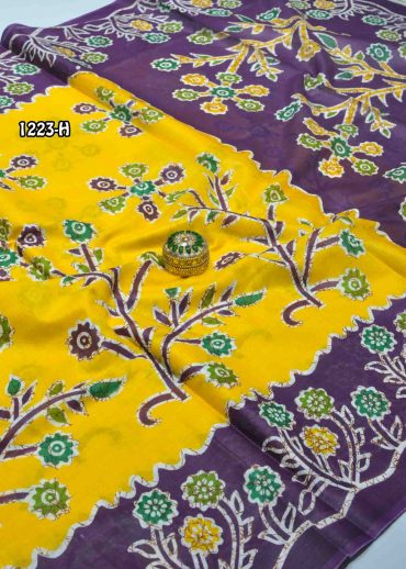Saraswathi -1223-H  Yellow Color Voyal Saree CM1007295 (LR1D)
