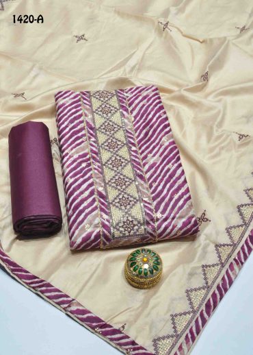 Saya -1420-A  Purple Color Cotton Salwar Material CM999428 (LR1B)