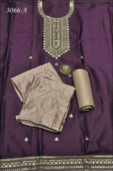 Laksha -3066-A  Purple Color Cotton Salwar Material CM999480 (LR2D)