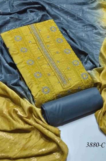 Chakar - 3880-C  Mustard Color South Cotton Salwar Material CM999484 (LR2A)