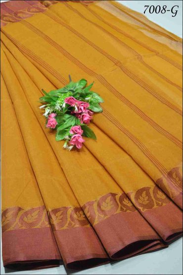 Gokulam - 7008-G Yellow Color Chettinad Cotton Saree CM1006651 (LR2D)