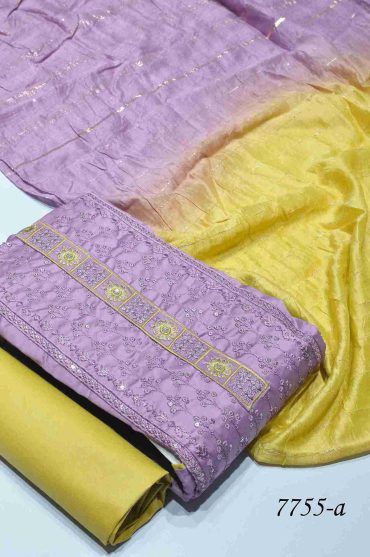 Nirjam - 7755-A  Lavender Color South Cotton Salwar Material CM999469 (LR2E)