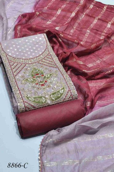 Holi - 8866-C Light Purple Color Cotton Silk Salwar Material CM1003509 (LR2E)
