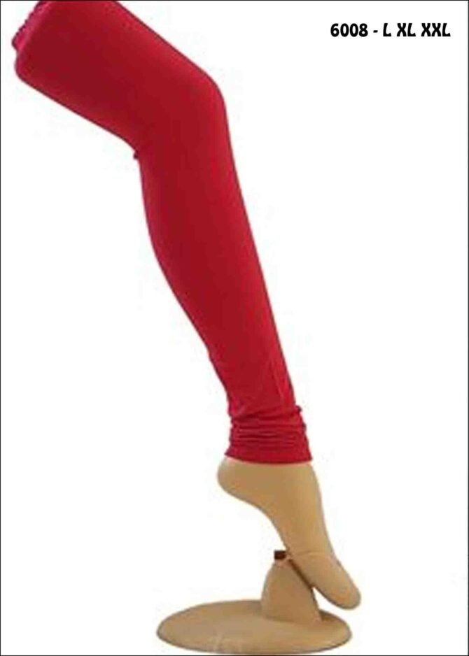Modern - 6008   Red Color Exclusively Rayon Stretch Leggings [LR2B]