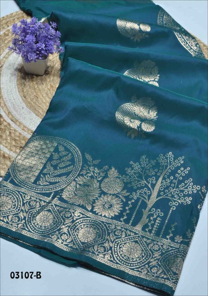 Urvashi - 03107-B  Oxford Blue Color Simply Banarasi Saree CM1171419 (RR3E)