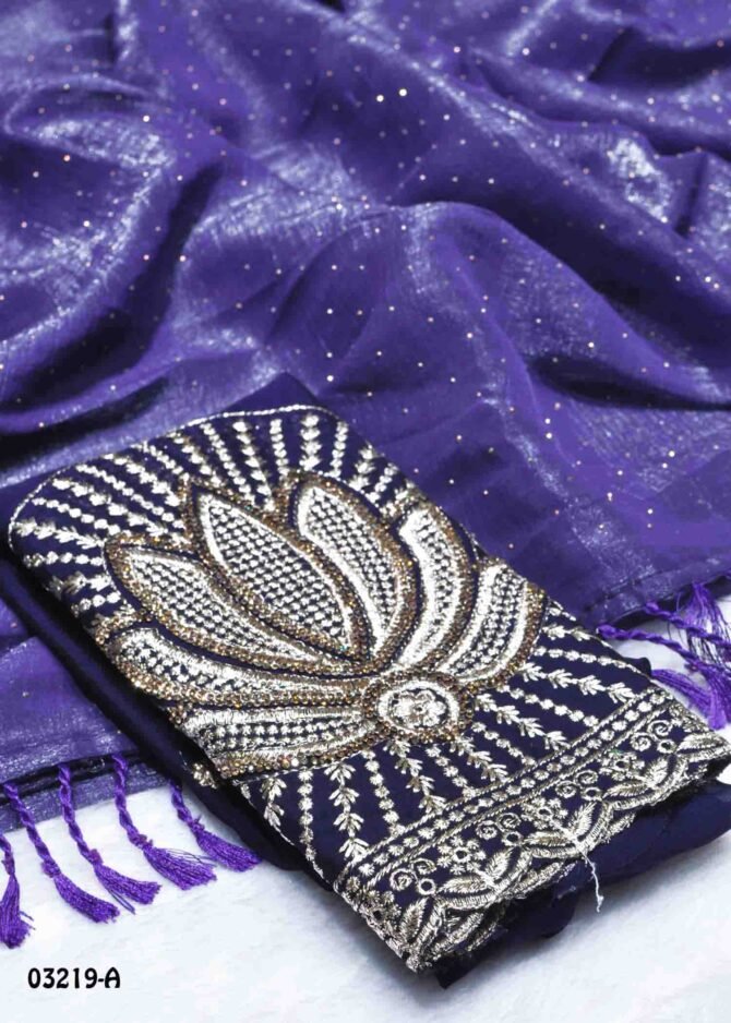 Agavazhagi- 03219-A  Violet Color Fantastic Crushed Shimmer Chiffon Saree CM1164919 (RR2D)