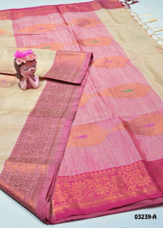 Havishka -03239-A  Halfwhite Color Handloom Semi Dupion Silk Saree CM1177605 (RR6E)