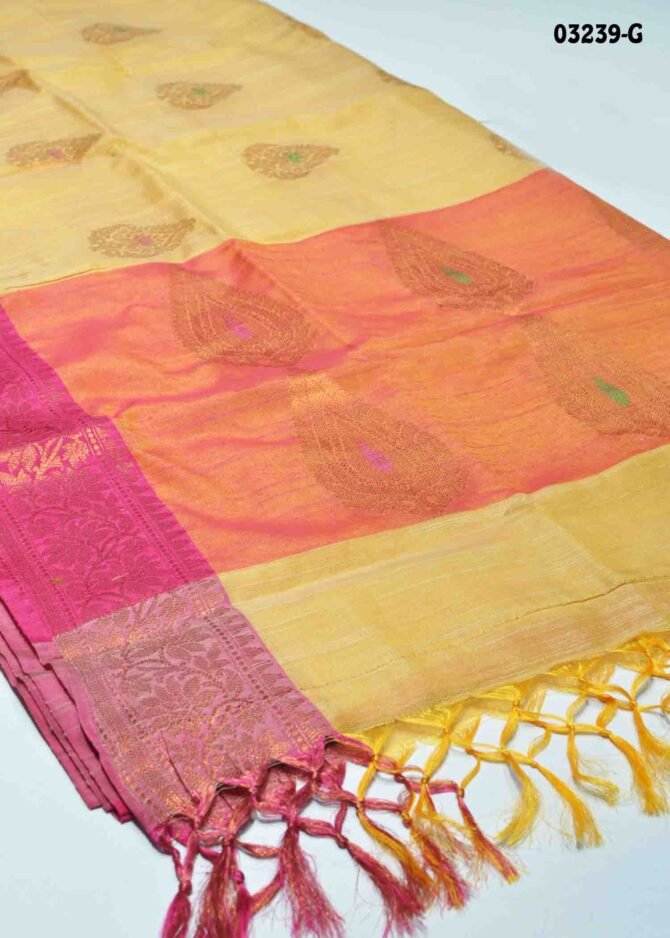 Havishka -03239-G   LightYellow Color Handloom Semi Dupion Silk Saree CM1177605 (RR6E)
