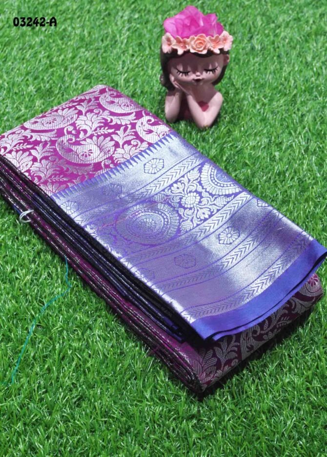 Samvrutha -03242-A  Magenta Color Beautiful Traditional Lichi Silk Saree CM1159257 (RR7C)