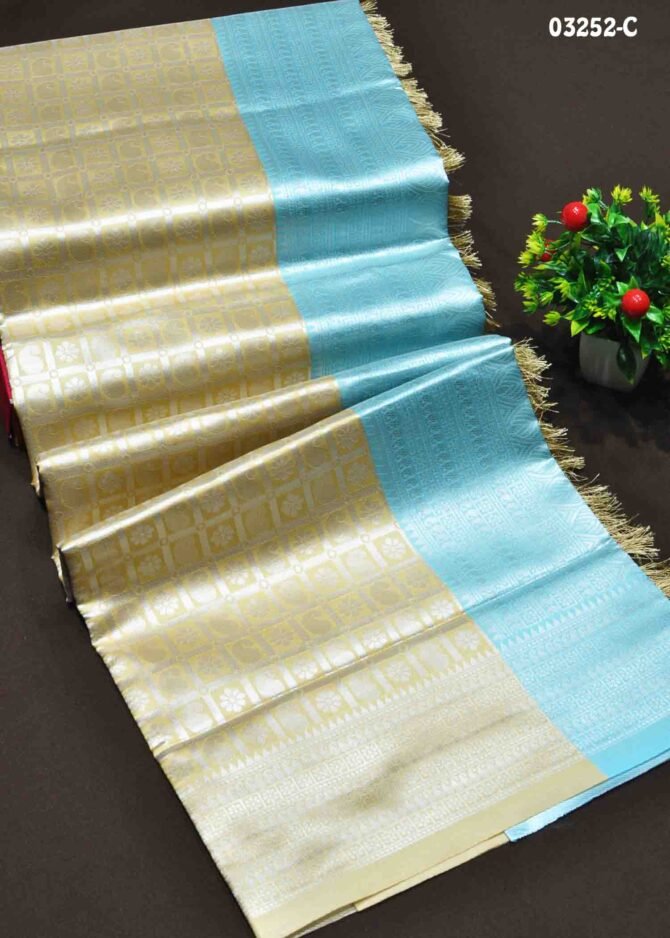 Veda -03252-C  Tan Color Beautiful Traditional Banarasi Saree CM1161836 (RR8C)