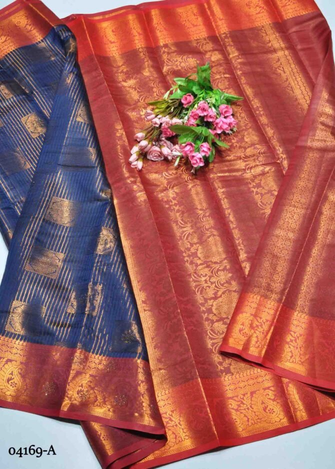 Harinika - 04169-A  Navy Blue Color Traditional Wear Raw Silk Saree CM1207030 (LR7E)
