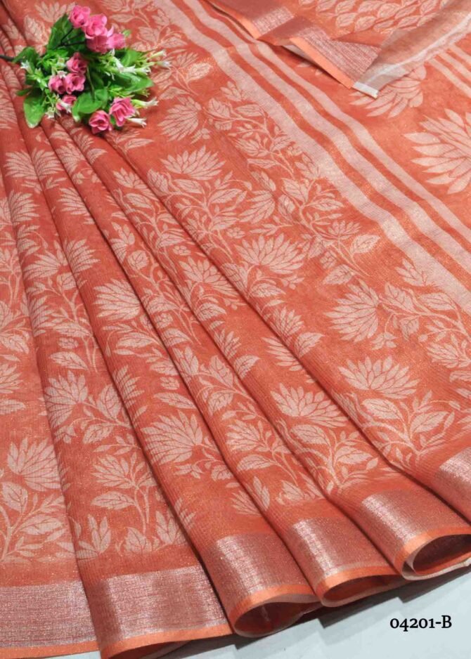 Narmada - 04201-B  Sherbet Orange Color Excellent Printed Fancy Cotton Saree CM1205851 (LR7C)