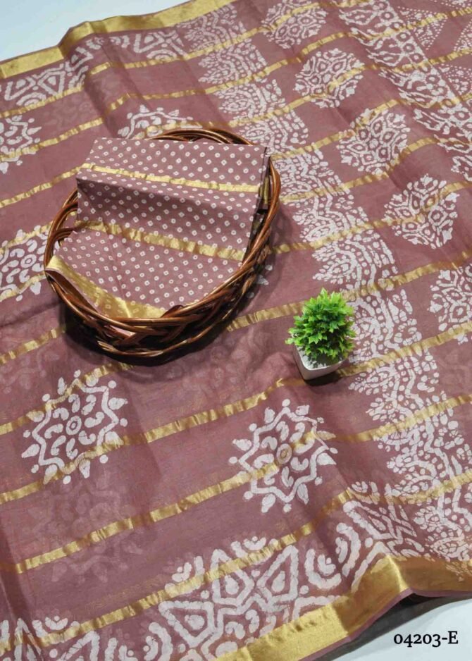 Vinitha - 04204-E  Rosewood Color Summer Culu Culu Special Pure Cotton Saree CM1201452 (LR8D)