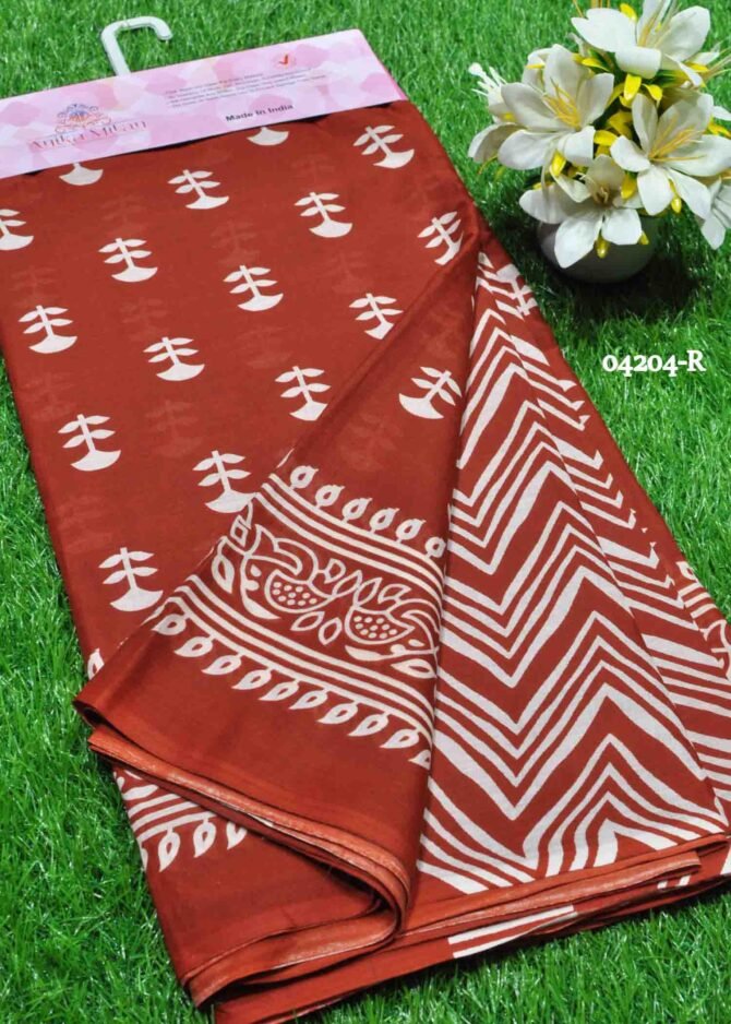 Boomika - 04204-R  Red Color Summer Special Pure Cotton Saree CM1201130 [RR8E]