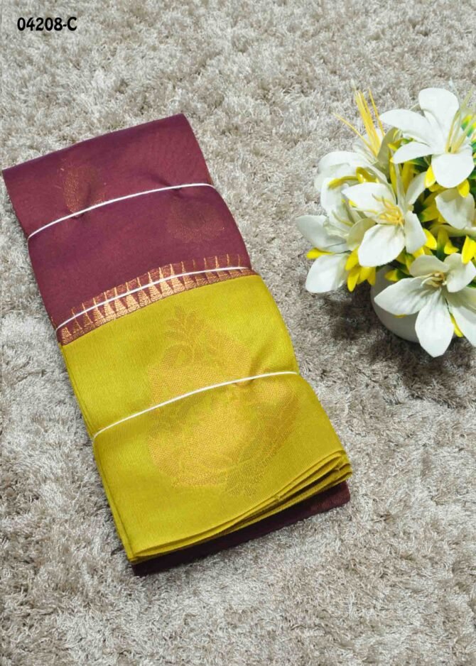 Ajeevika - 04208-C  Maroon Color Traditional Wear Silk Cotton Saree CM1206130 (LR9C)