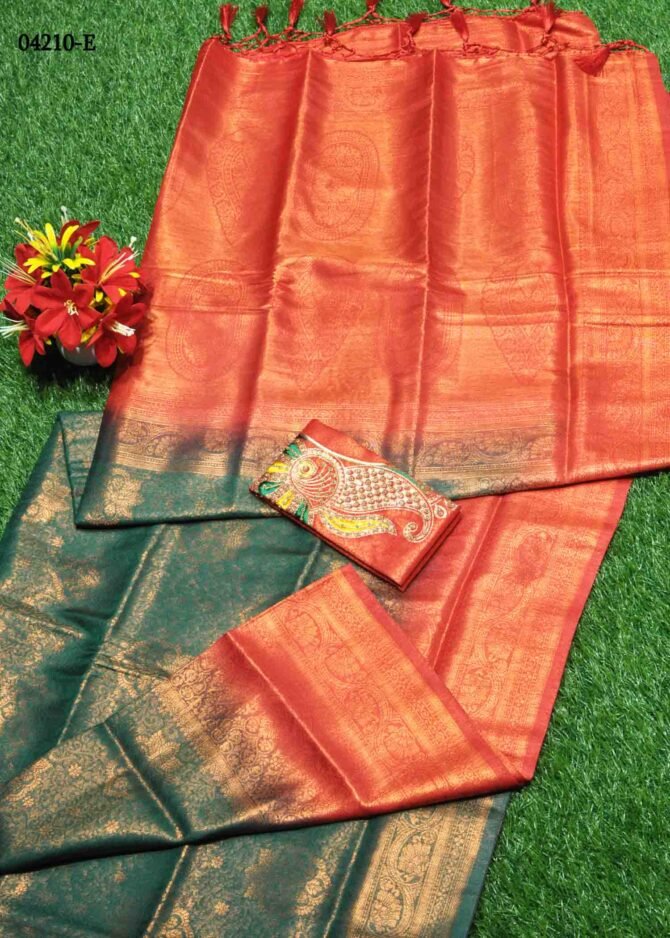 Thennila - 04210-E  Bottle Green Softy Silk Saree CM1196614 (RR2C)