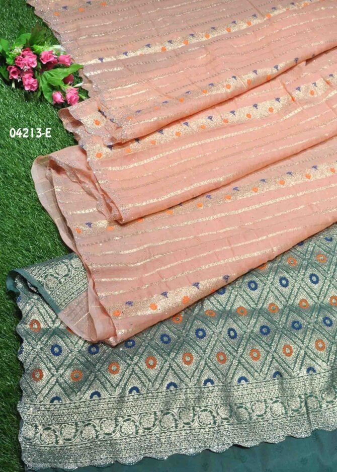 Sushithra - 04213-E   SalmonPink Color Embellished Chanderi Silk Saree CM1204627 [LR9E]