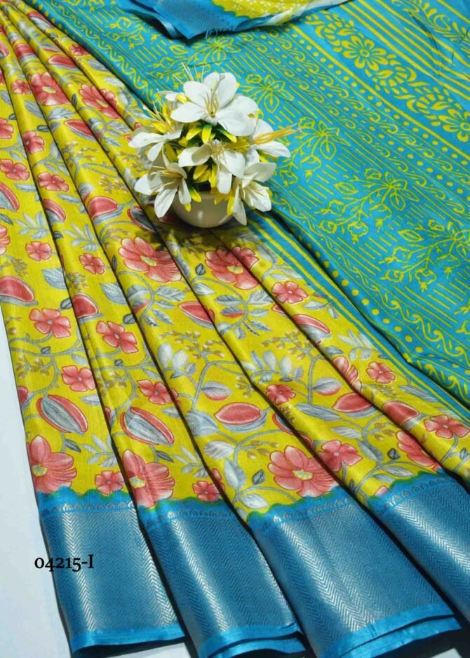 Dishani - 04215-I   Limeyellow  Color Elagant Dola Silk Saree CM1206234 (LR9D)