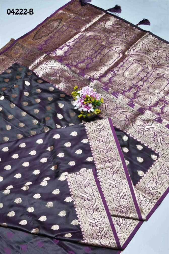 Kaanthari - 04222-B  Deep Purple Color Beautiful Banarasi Saree CM1197266 (LR1D)