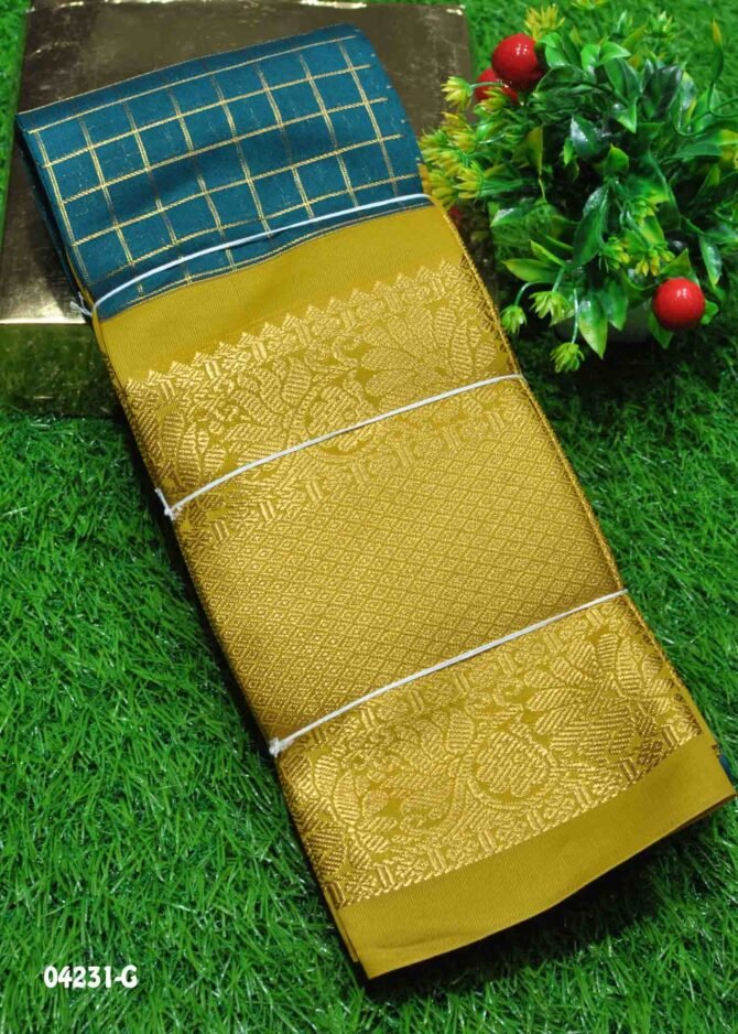 SriLakshmi - 04231-G  PeacockGreen Color Traditional Wear Silk Cotton Saree CM1201944 (LR2C)