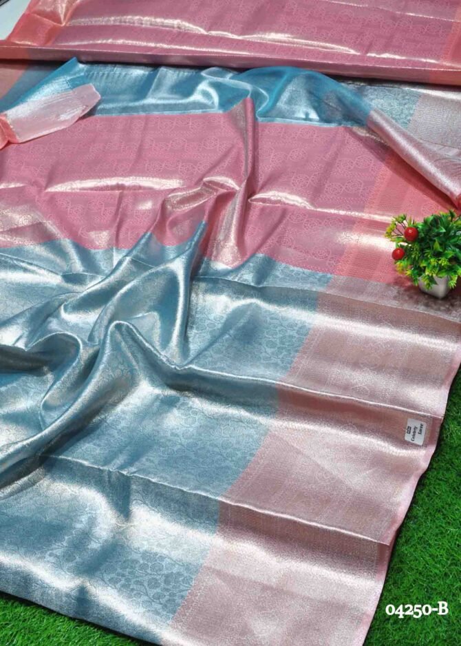 Nandhitha- 04250-B  CornflowerBlue Color Celebrity Tissue Silk Saree CM1199323 (LR3D)