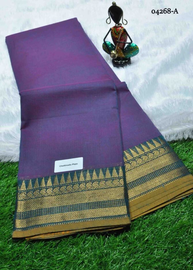 Vinaya - 04268-A  ThistlePurple Color Chettinad Cotton Saree CM1051122 (RR6C)