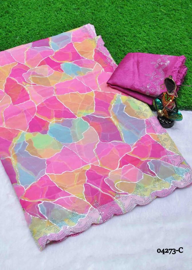 Kanishka - 04273-C   Multi Color Georgette Soft Georgette Saree CM1200631 (RR7C)