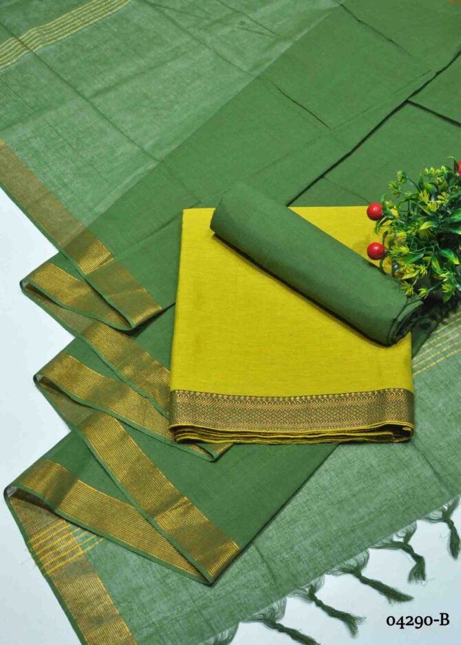 Lakshana - 04290-B  Lemon Green Color Traditional Look South Cotton Salwar Material CM1203989 (LR3E)
