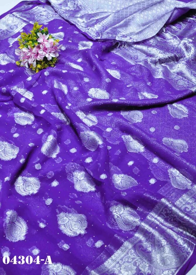 Thanshitha -04304-A  Violet Color Beautiful Heavy Work Saree CM1205850 (LR6C)