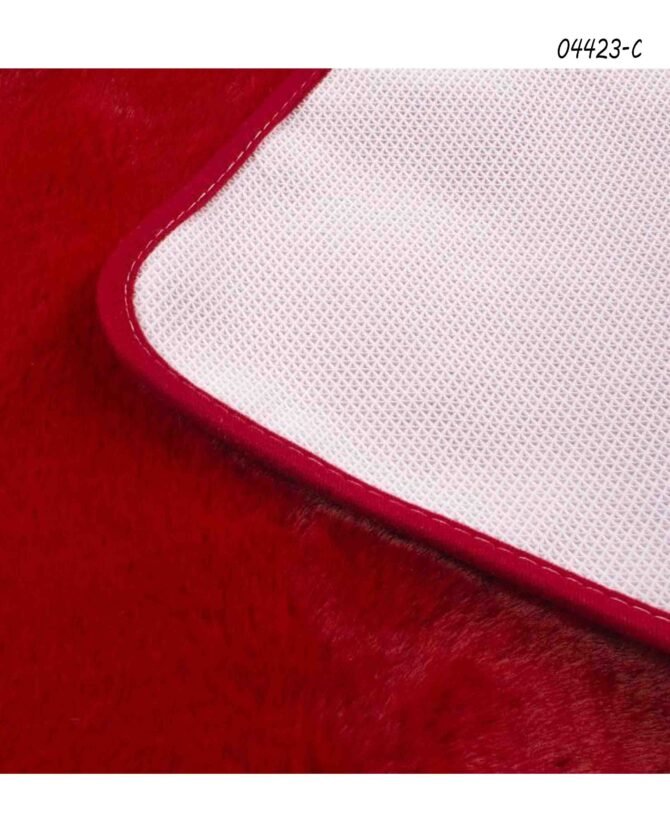 Crown Home - 04423-C Microfiber  Bath Mat Super Soft Rectangular Shaped Door & Floor Mat for Bathroom Anti-Skid (Red) CM1180899 (LR4E)