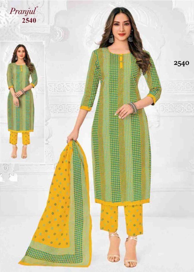 Pranjul Priyanka Vol-25 - 2540   Green  Color Cotton Salwar Material CM1201411 (RR5B) (RR5B)