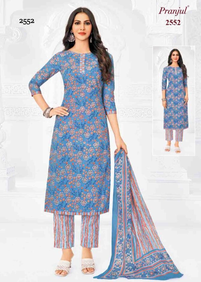 Pranjul Priyanka Vol-25 - 2552   Steel Blue Color Cotton Salwar Material CM1201411 (RR5B) (RR5B)