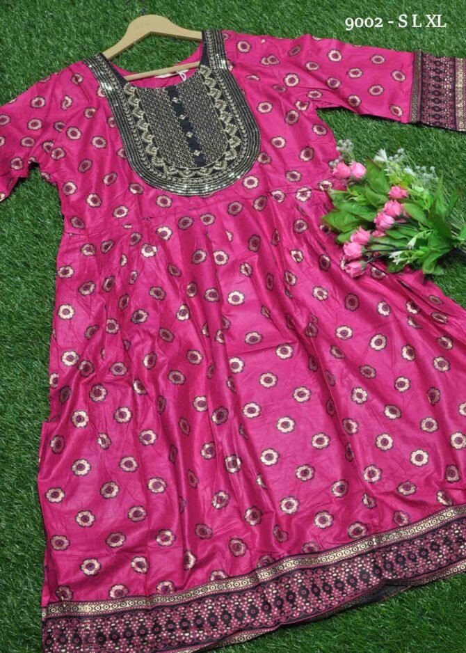 Aaruthra -9002  Magenta Color Elagant Rayon Readymade Umbrella Kurti CM1200193 [LR3B]