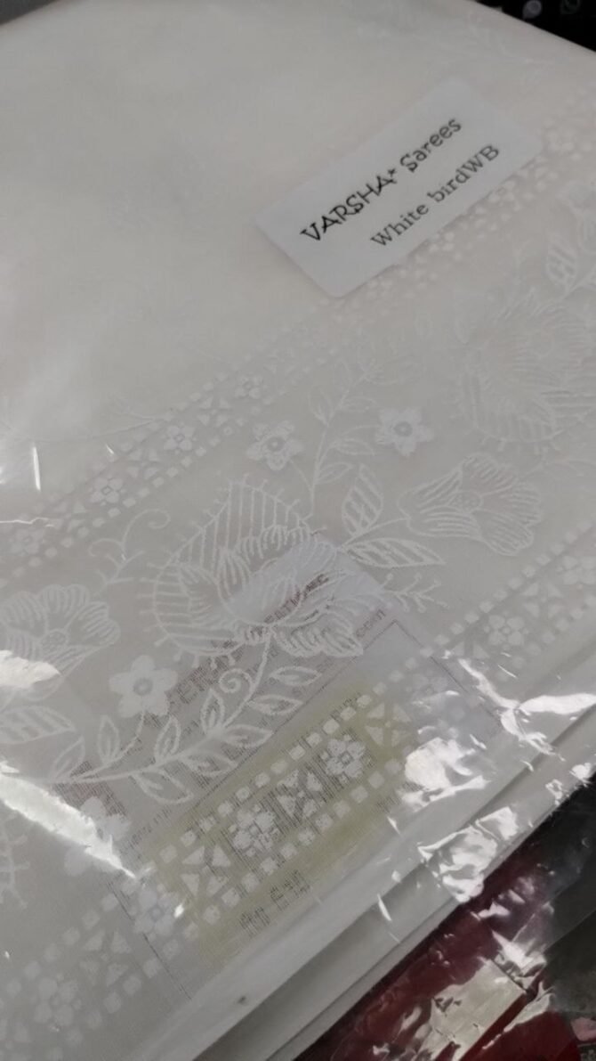 Varsha - 6100-A White Cotton saree CM1192265