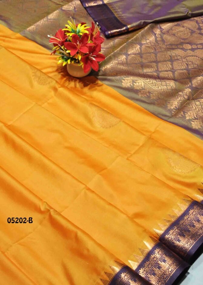 Adhitha - 05202-B  Daisy Yellow Color Traditional Wear Semi Soft Silk Saree CM1208231 (RR1C)