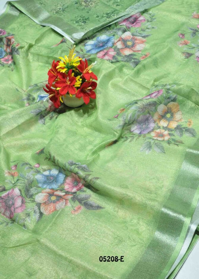 Dikshitha - 05208-E  SpringGreen Color Elagant Fancy Cotton Saree CM1207853 (RR2E)