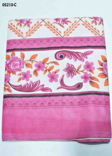 Mohini - 05210-C  Half White with Pink Color Double Cotton Bed Spread CM1090930 (RR1C)
