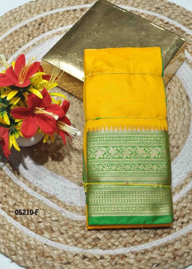 Thiyashika - 05210-F  DarkYellow Color Traditional Wear Lichi Silk Saree CM1224915 [LR12C]