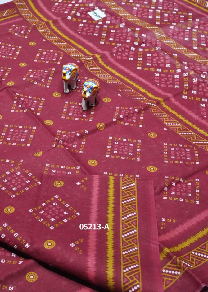 Melody - 05213-A   Maroon Color Summer Special Voyal Cotton Saree CM1217435 (LR3C)