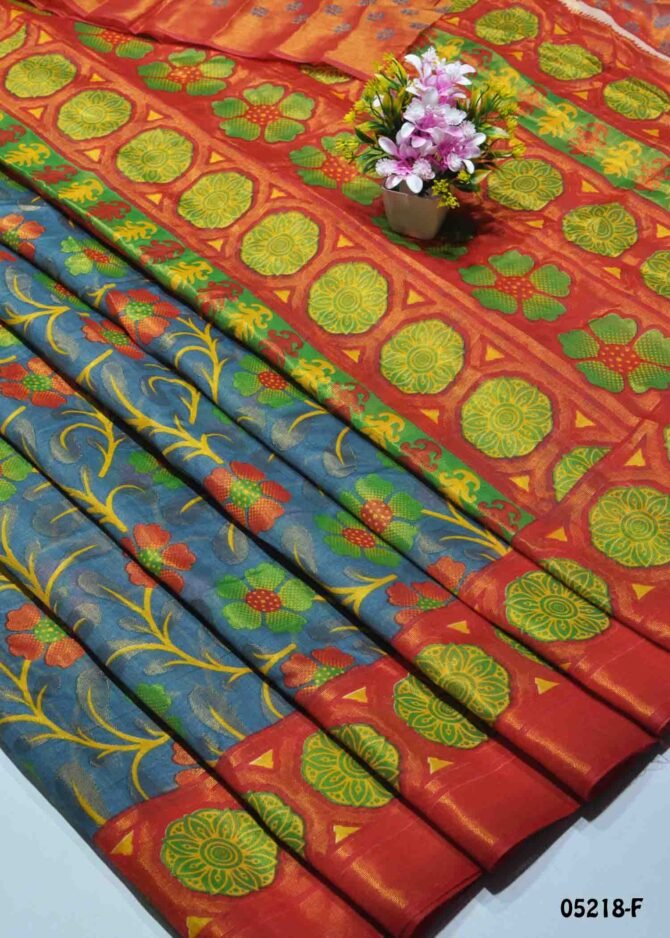 Bhavanika - 05218-F  Slate Grey Color Brasso Cotton Saree CM1209399 (RR3E)