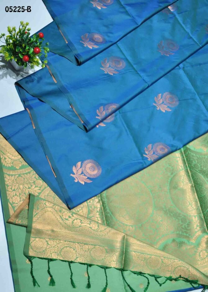 Tanviksha - 05225-B  Egyptian Blue Color Traditional Wear Semi Soft Silk Saree CM1210549 (RR4E)