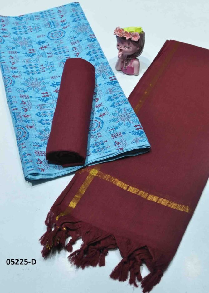 Nishanthini -05225-D  Skyblue Color Pure South Cotton Salwar Material CM1218241 (LR1C)