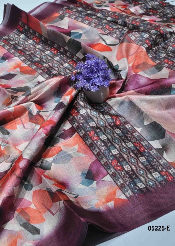 Dhananya - 05225-E  Multi Color Khadi Cotton Saree CM1219006 (LR5A)