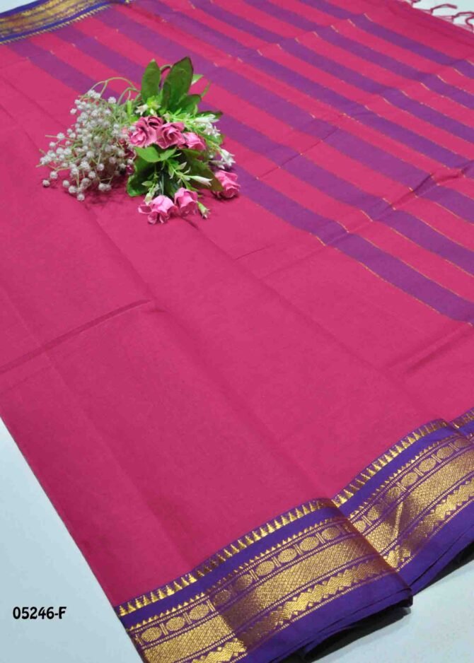 Hirishitha - 05246-F  Lipstick Pink Color Elagant Chettinad Cotton Saree CM1213300 (RR8D)
