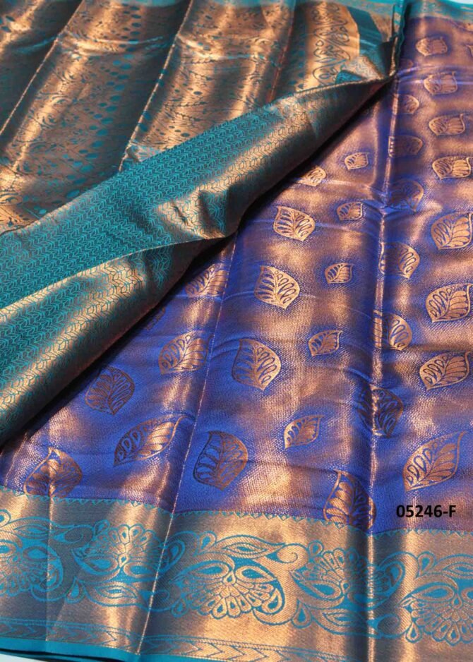 Nishani - 05246-F   Blue Color Traditional Wear Raw Silk Saree CM1220913 (LR4B)