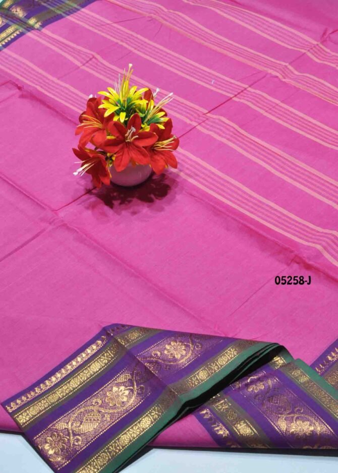 Niranjana - 05258-J   Flamingo Pink Color  Elagant Chettinad Cotton Saree CM1214024 (RR8B)