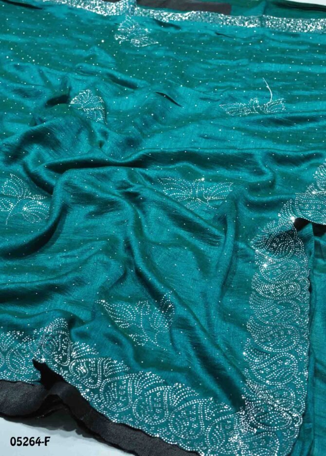 Rachana-05264-F   PineGreen Color Elagant Stylish Stone Work Vichithra Silk Saree CM1220965 (LR9E)