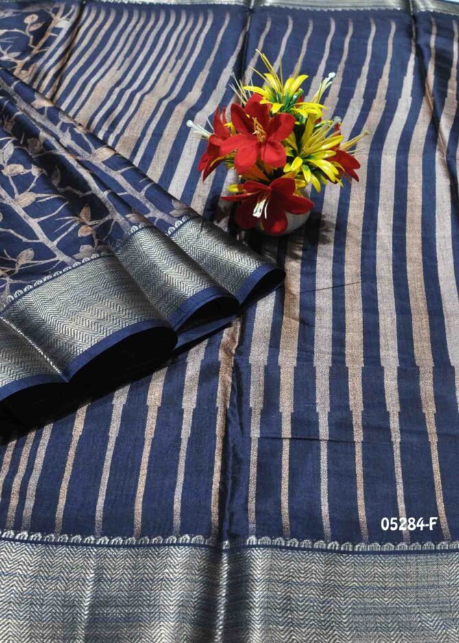 Poornika - 05284-F   Navy Blue Color Dola Silk Saree CM1219568 (LR11C)