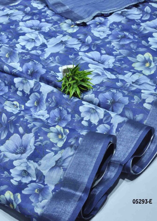 DarkFantasy - 05293-E   Violet Color Simply Linen Cotton Saree CM1215182 (LR8C)
